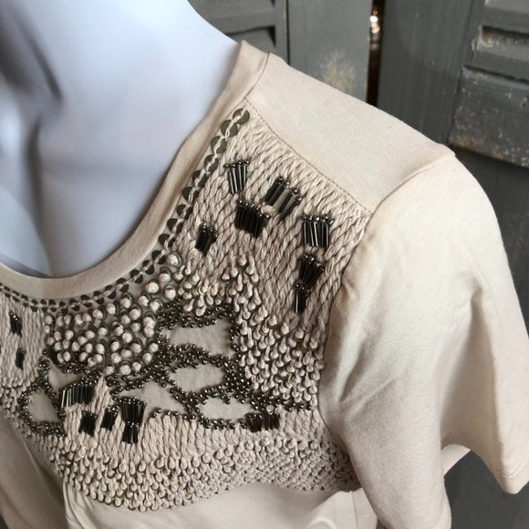 MaxMara Weekend Embellished Short Sleeve Shirt Sz XS - Picture 5 of 15